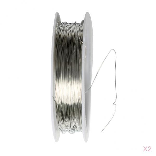 2 Rolls 22m Iron Wire for DIY Bridal Hair Jewelry Making 0.3mm Silver