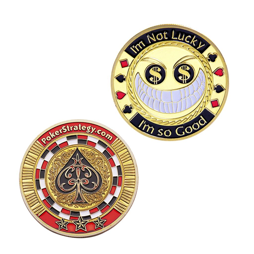 2pcs Gold Plate Commemorative Coin Club Game Poker Chip Card Guard Protector