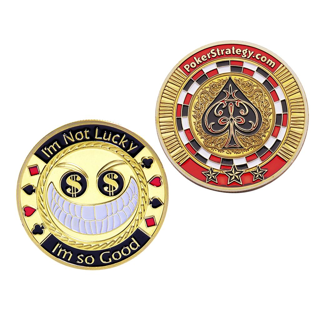 2pcs Gold Plate Commemorative Coin Club Game Poker Chip Card Guard Protector