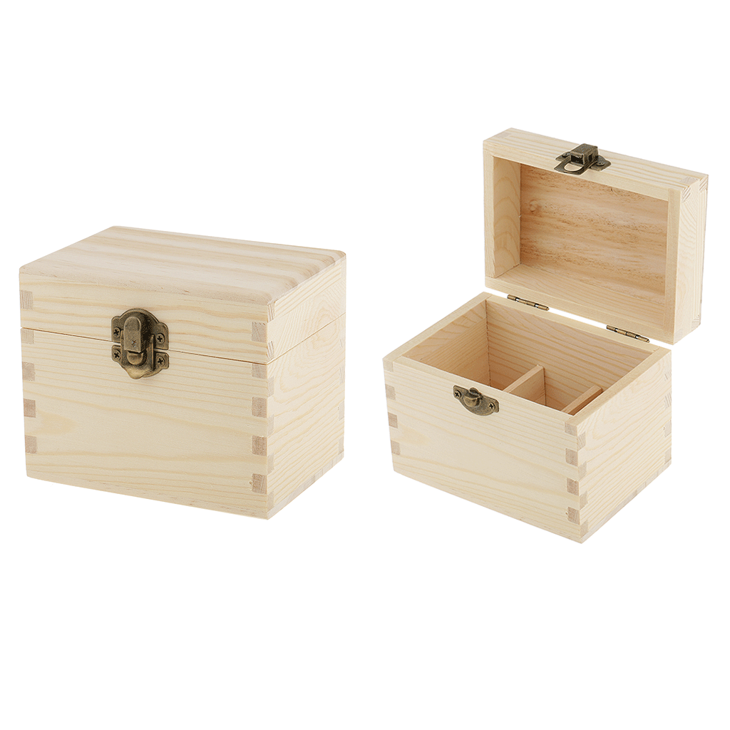 2 Pcs Essential Oil Wooden Storage Box Display Case Organizer Hold 6 Bottles