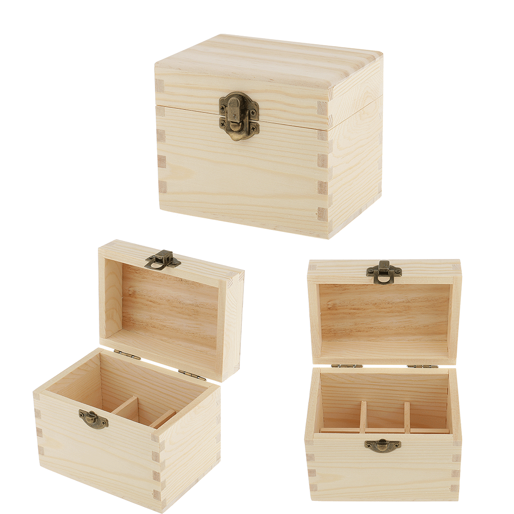 3 Pcs Essential Oil Wooden Storage Box Display Case Organizer Hold 6 Bottles