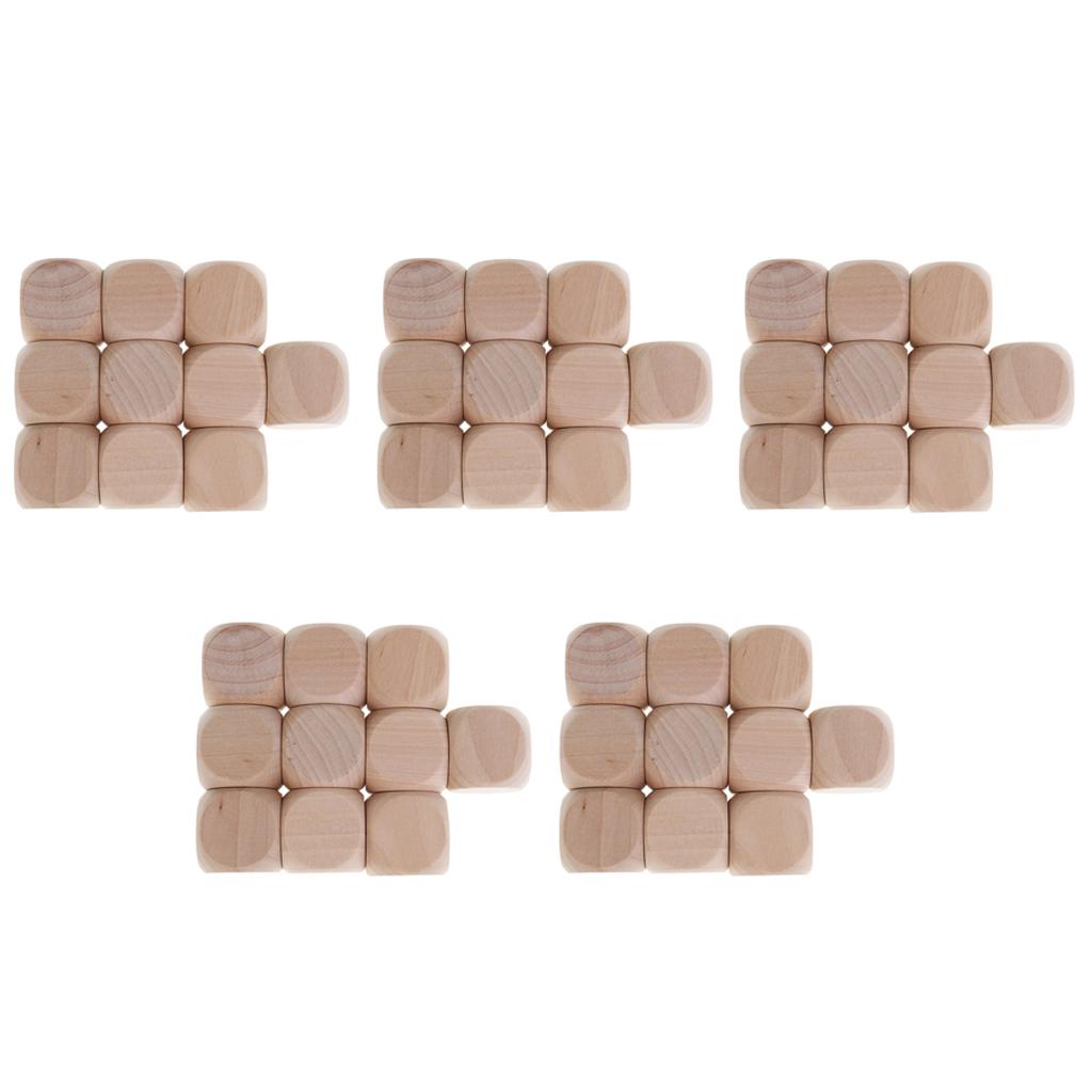 50PCS Wood Blank Dice D6 3cm Game Dice for DIY decorating and craft projects