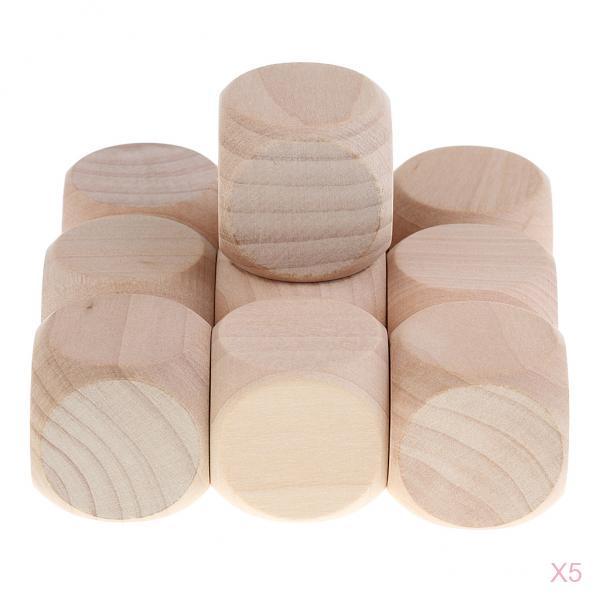 50PCS Wood Blank Dice D6 3cm Game Dice for DIY decorating and craft projects