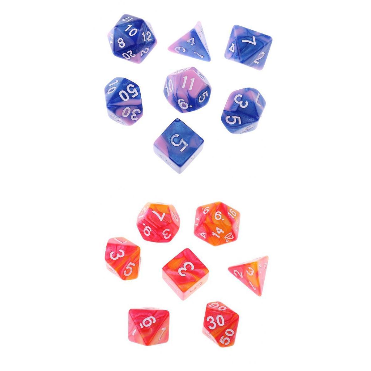 14pcs Polyhedral Dice D3 D4 D6 D8 D10 D12 D20 Die for RPG DND Table Game