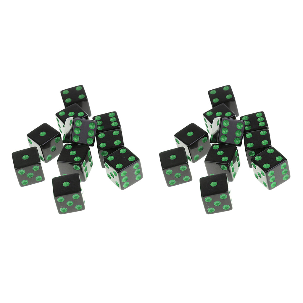 20 Pieces Dice D6 6 Sided Dotted Dice for D&D RPG Role Playing Game Props