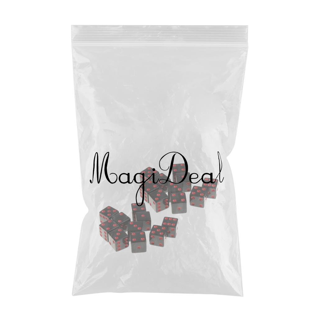 20 Pieces Plastic Dice D6 6 Sided Dotted Dice for D&D RPG Role Playing Game