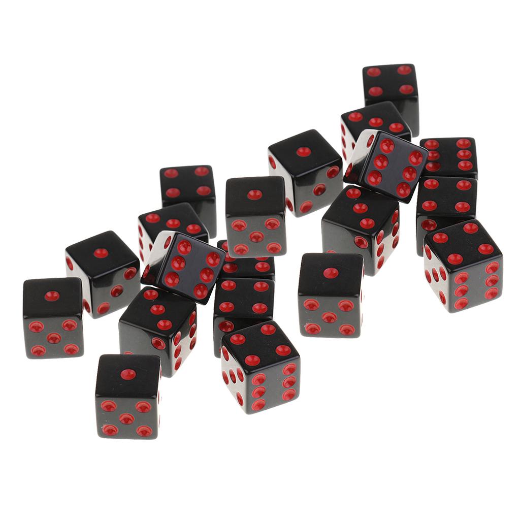 20 Pieces Plastic Dice D6 6 Sided Dotted Dice for D&D RPG Role Playing Game