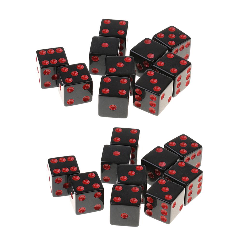20 Pieces Plastic Dice D6 6 Sided Dotted Dice for D&D RPG Role Playing Game