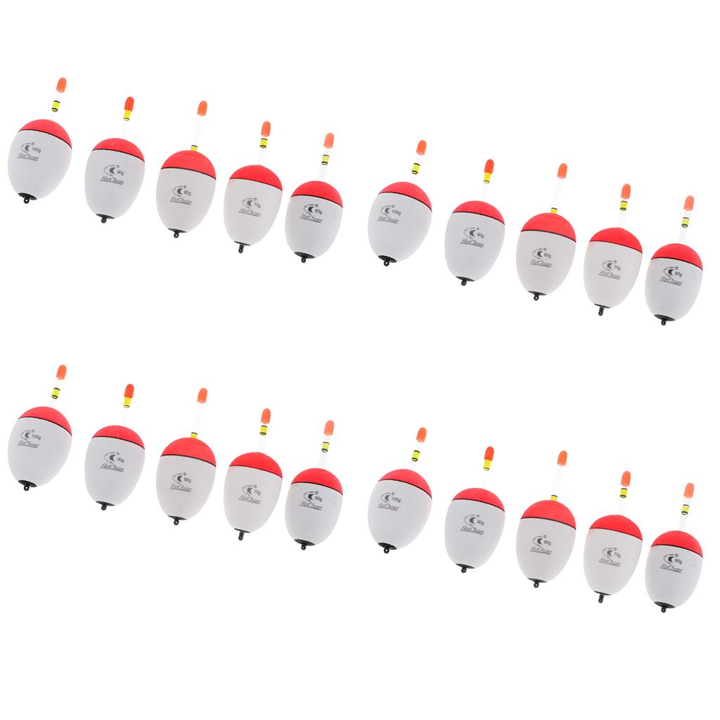 20pcs EVA Foam Floats Luminous Fishing Bobber Sea Rock Fishing 60-100g