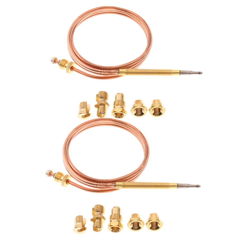 2PCS 90cm Thermocouple Replacement Set for Gas Furnace Boiler Water Heater