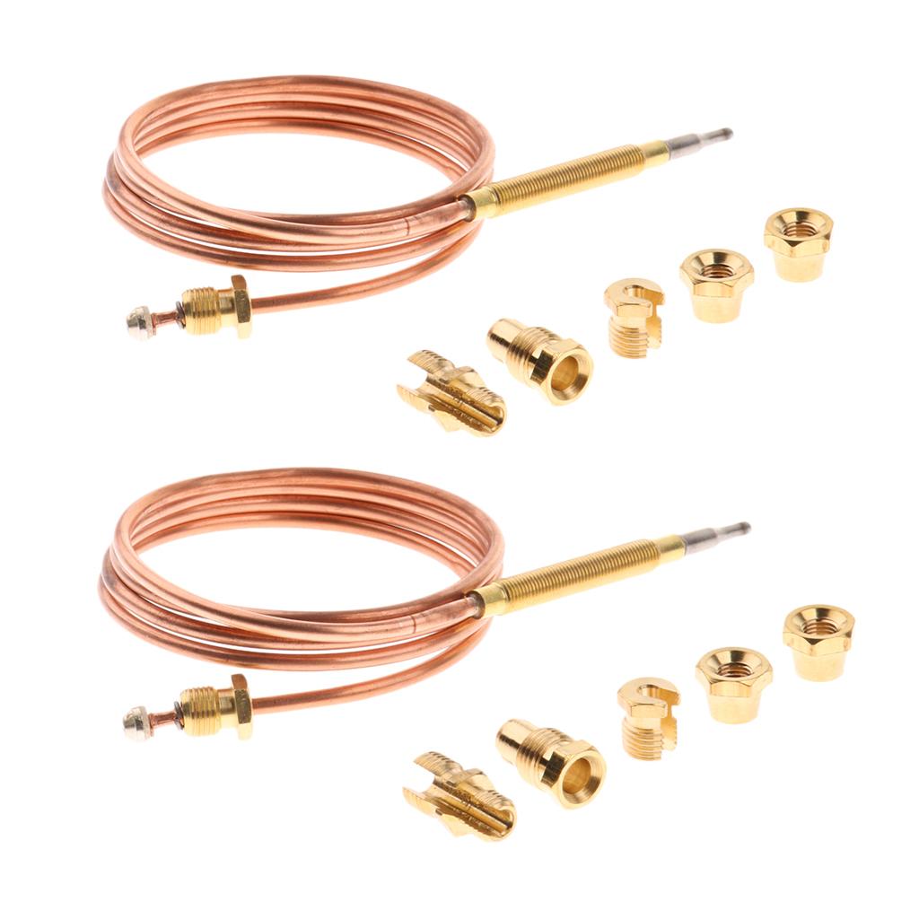 2PCS 90cm Thermocouple Replacement Set for Gas Furnace Boiler Water Heater