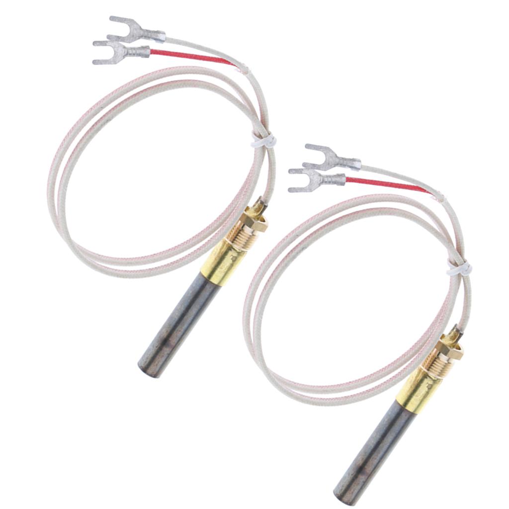 2x 24'' Gas Fireplace Thermopile Thermogenerator Pilot Generator Replacement