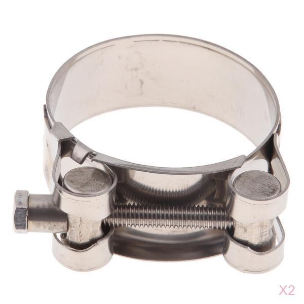 2pcs Motorbike Exhaust Clip Stainless Steel Muffler Silencer Clamps 48-51mm