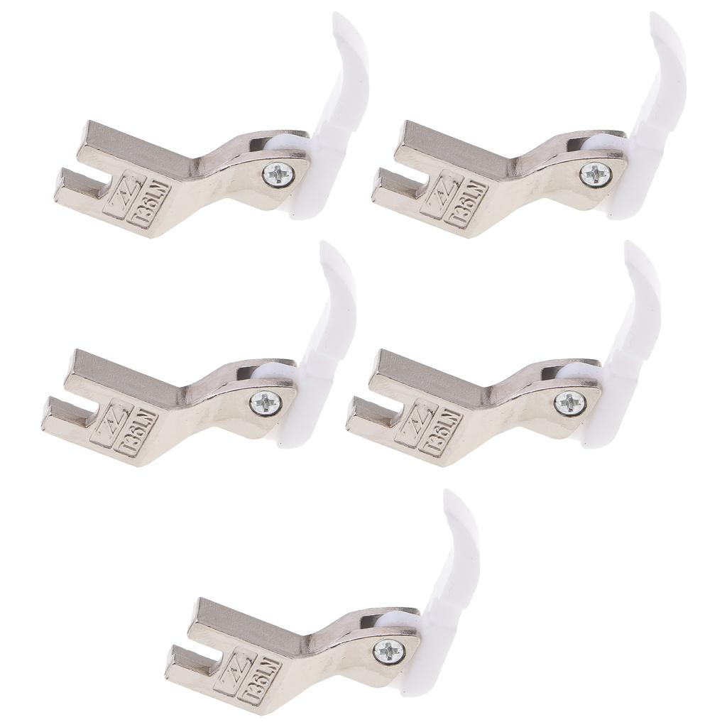 5pcs Narrow Zipper Foot With Plastic Bottom for Industrial Sewing Machines
