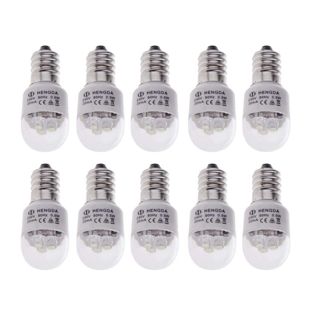 10pcs LED Light Bulbs 0.5W 230V for Brother Singer Acme Home Sewing Machines