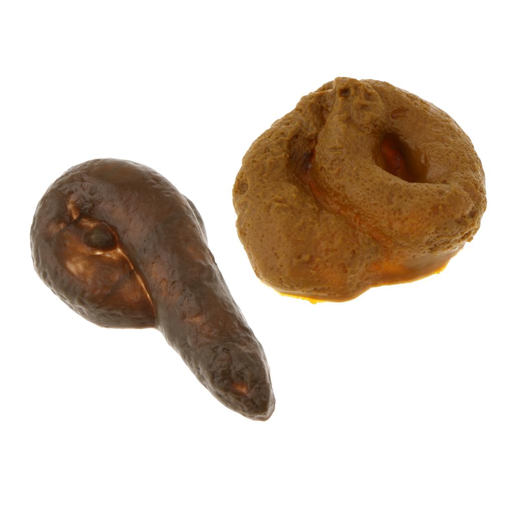 2x Simulation Dog Doo Poop Crap Turd Stool Party Prank Gift Plastic Round&6