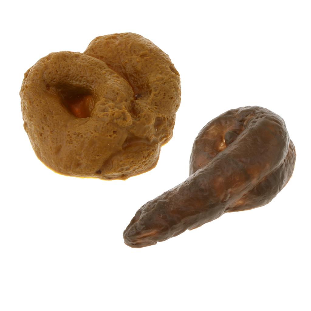 2x Simulation Dog Doo Poop Crap Turd Stool Party Prank Gift Plastic Round&6