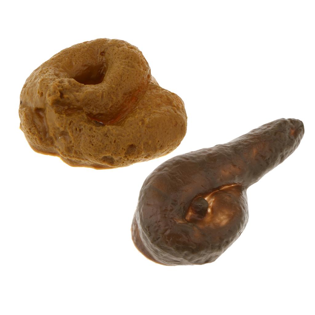 2x Simulation Dog Doo Poop Crap Turd Stool Party Prank Gift Plastic Round&6