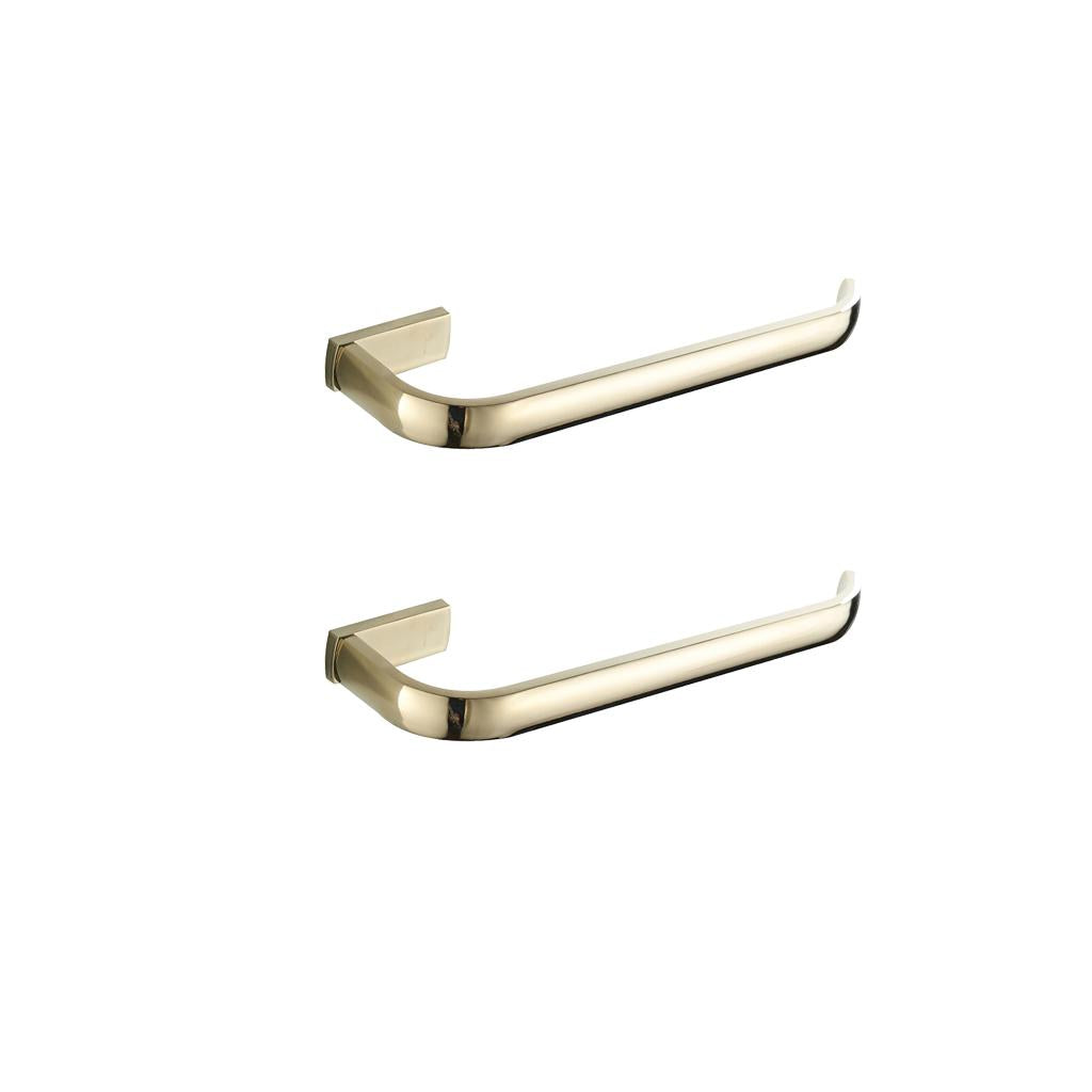 2xGold Vintage Brass Wall Mounted Bathroom Towel Rack Towel Bar Rail Holder