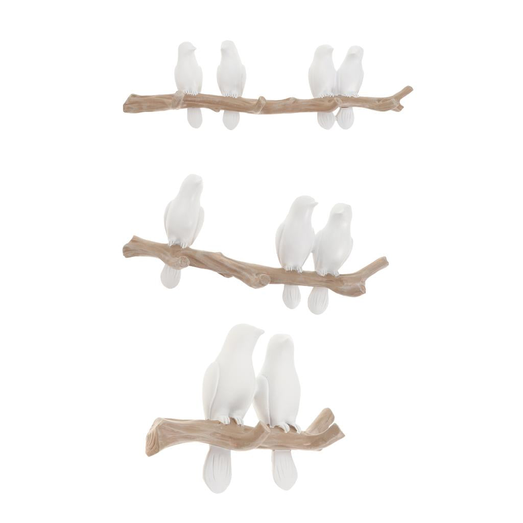 3 Style Wall Mounted Resin Coat Robe Hook Birds On tree Branch Hanger Rack