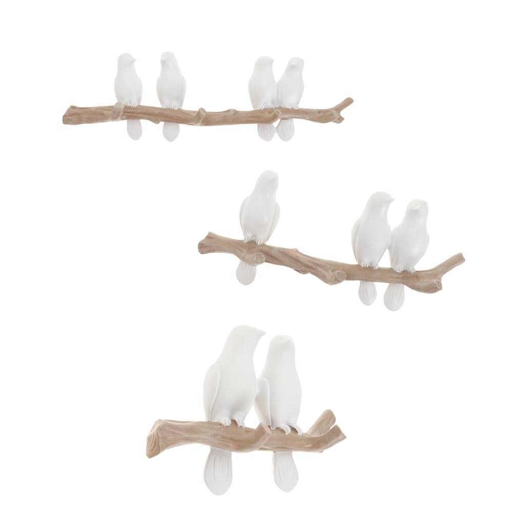 3 Style Wall Mounted Resin Coat Robe Hook Birds On tree Branch Hanger Rack