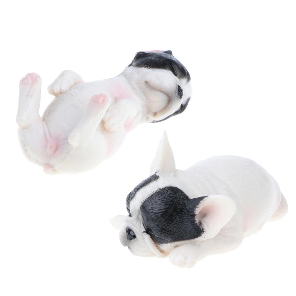 2pc Cute Animal Model Figure Toy Figurine Home Decor Sleeping French