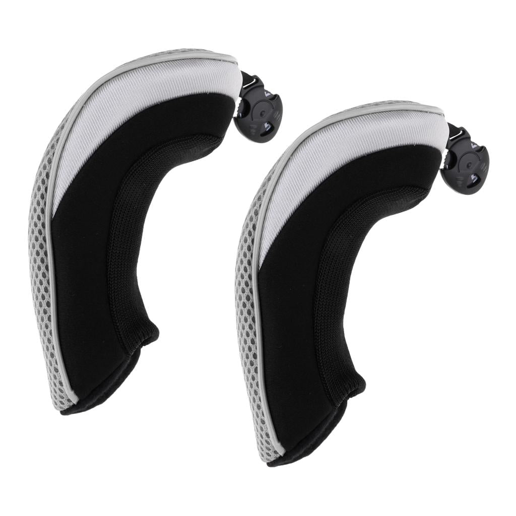 2pcs Golf Hybrid UT Club Rescue Head Cover Headcover with Number Tag Gray