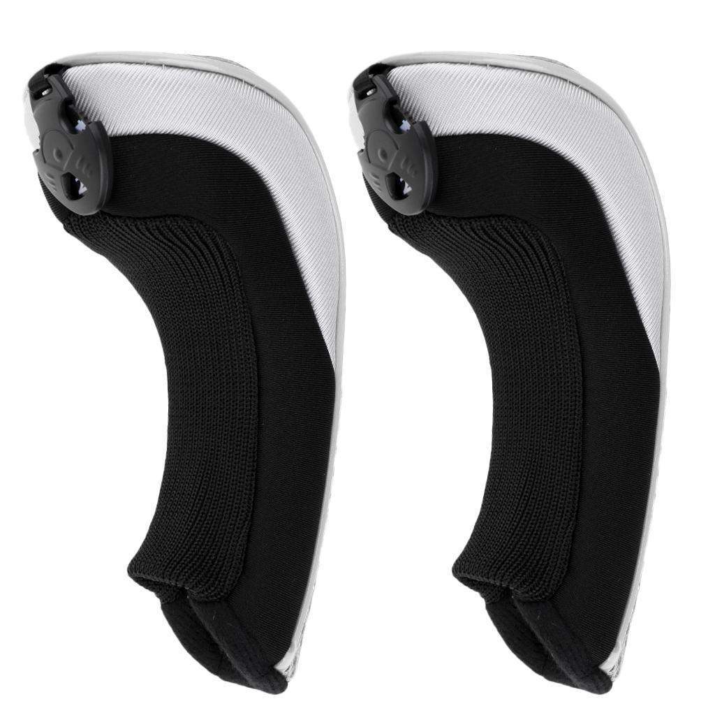 2pcs Golf Hybrid UT Club Rescue Head Cover Headcover with Number Tag Gray