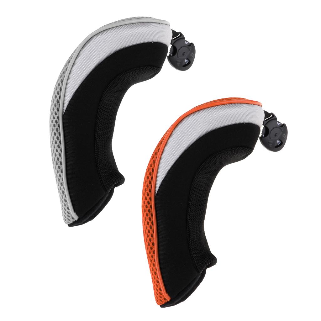 2pcs Golf Hybrid UT Club Rescue Head Cover Headcover Orange & Gray