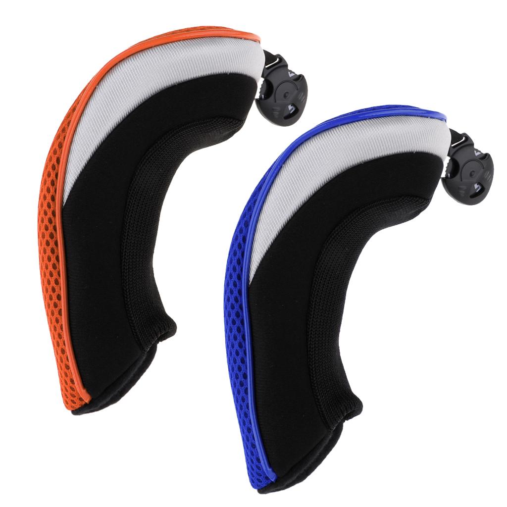 2pcs Golf Hybrid UT Club Rescue Head Cover Headcover Orange & Blue