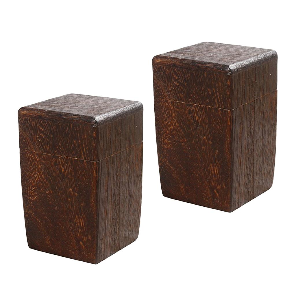 2Pcs Wooden Tea Storage Box Organizer Container Wood Tea Caddy Holder