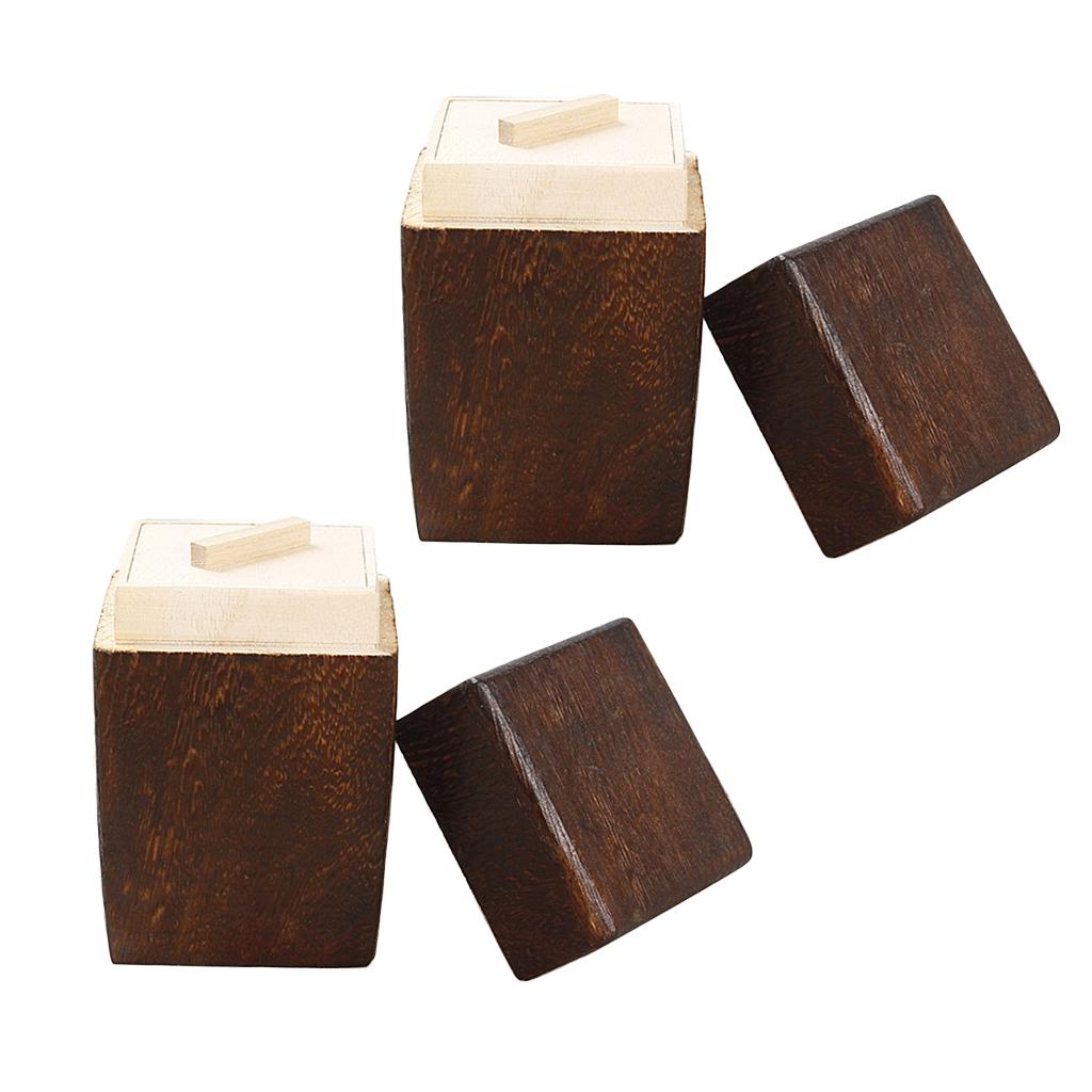 2Pcs Wooden Tea Storage Box Organizer Container Wood Tea Caddy Holder