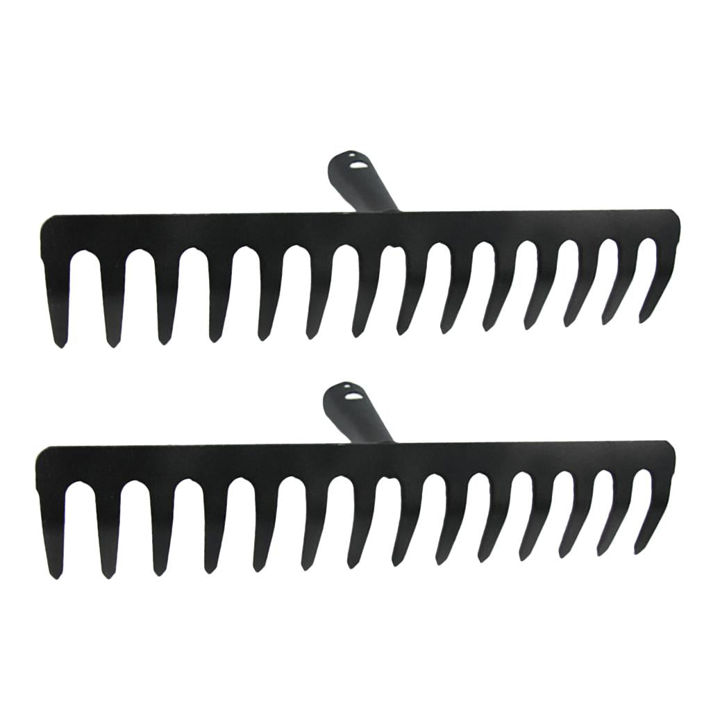 2 Pcs Replacement 14 Tooth Lawn Rake Head for Garden Grass Leaves Leaf Lawn