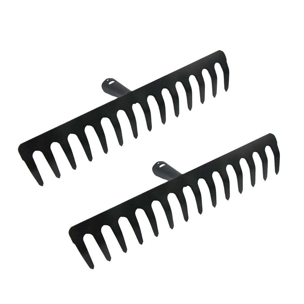 2 Pcs Replacement 14 Tooth Lawn Rake Head for Garden Grass Leaves Leaf Lawn