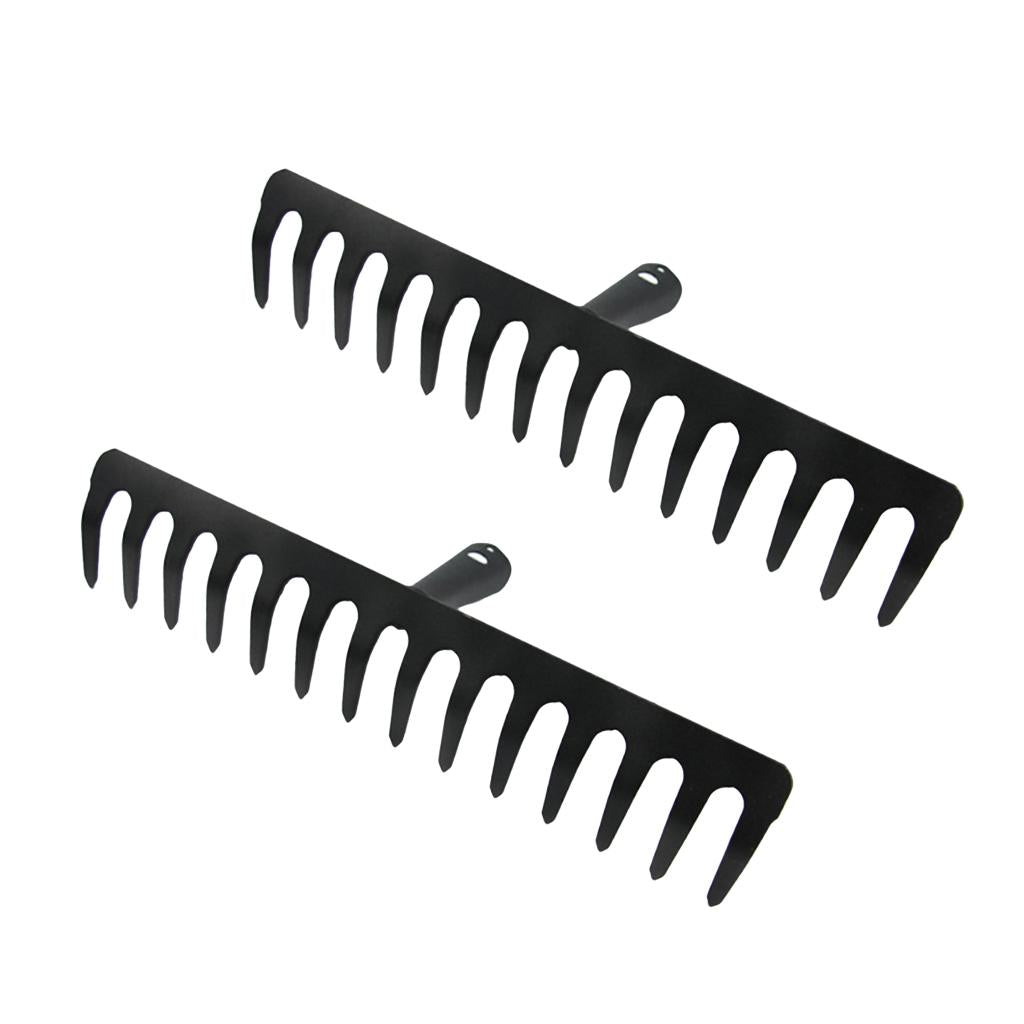 2 Pcs Replacement 14 Tooth Lawn Rake Head for Garden Grass Leaves Leaf Lawn