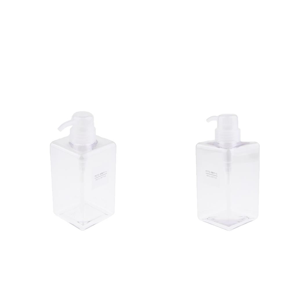 2Pcs Foaming Soap Dispenser Cosmetic Containers Bottle Transparent 450ml