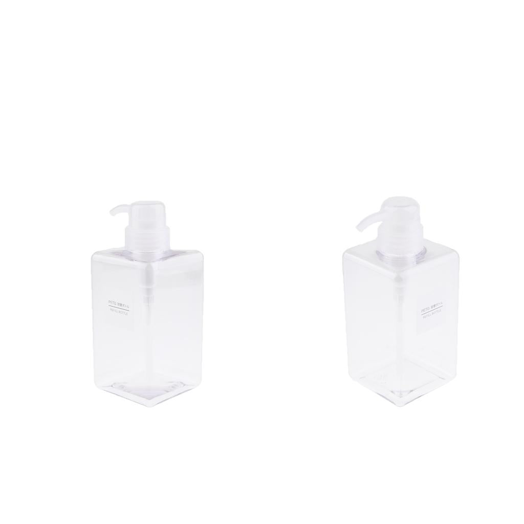 2Pcs Foaming Soap Dispenser Cosmetic Containers Bottle Transparent 450ml