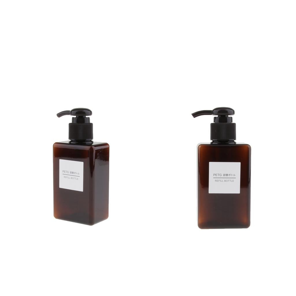 2Pcs Foaming Soap Dispenser Cosmetic Containers Bottle Brown 150ml