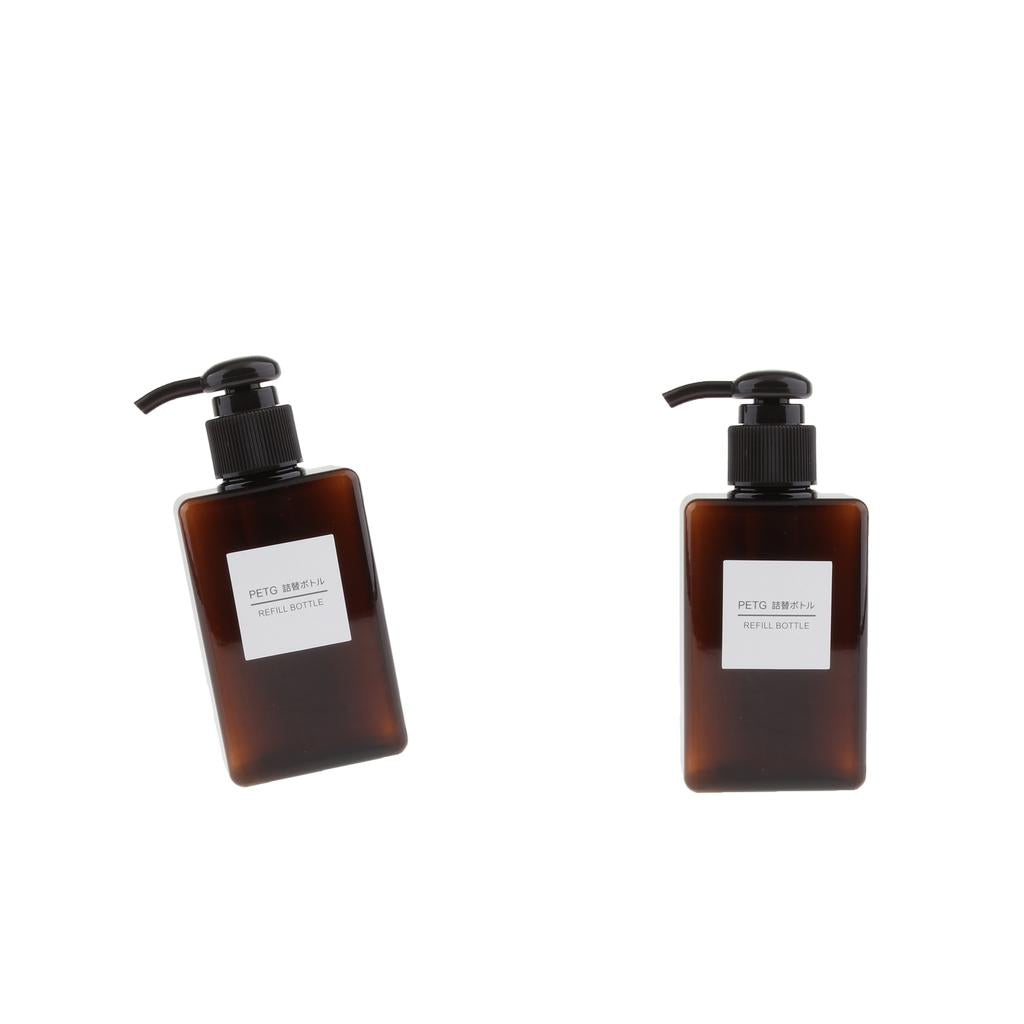 2Pcs Foaming Soap Dispenser Cosmetic Containers Bottle Brown 150ml