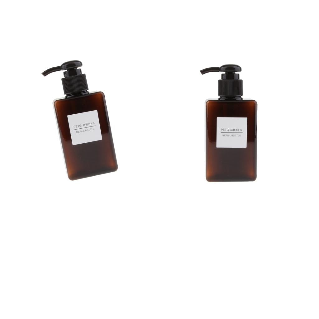 2Pcs Foaming Soap Dispenser Cosmetic Containers Bottle Brown 150ml