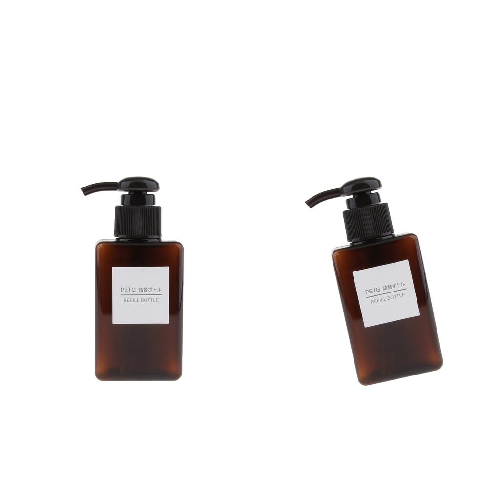 2Pcs Foaming Soap Dispenser Cosmetic Containers Bottle Brown 100ml