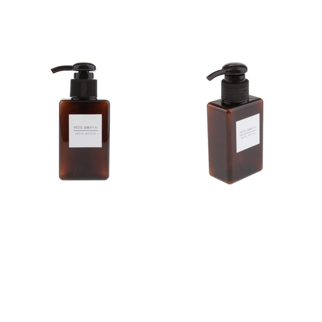 2Pcs Foaming Soap Dispenser Cosmetic Containers Bottle Brown 100ml