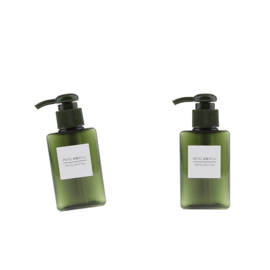 2Pcs Foaming Soap Dispenser Cosmetic Containers Bottle Dark green 100ml