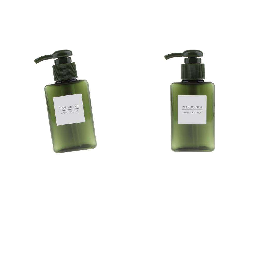 2Pcs Foaming Soap Dispenser Cosmetic Containers Bottle Dark green 100ml