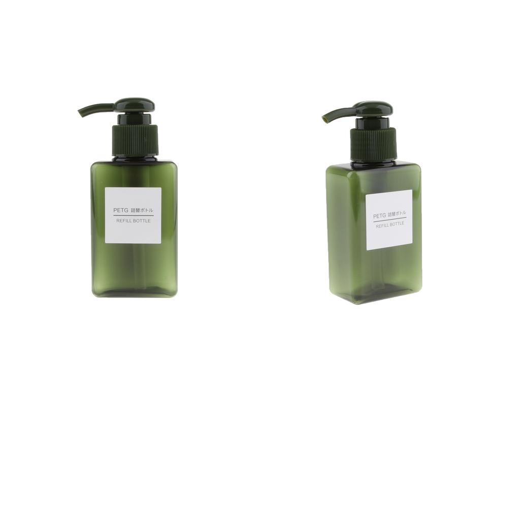 2Pcs Foaming Soap Dispenser Cosmetic Containers Bottle Dark green 100ml