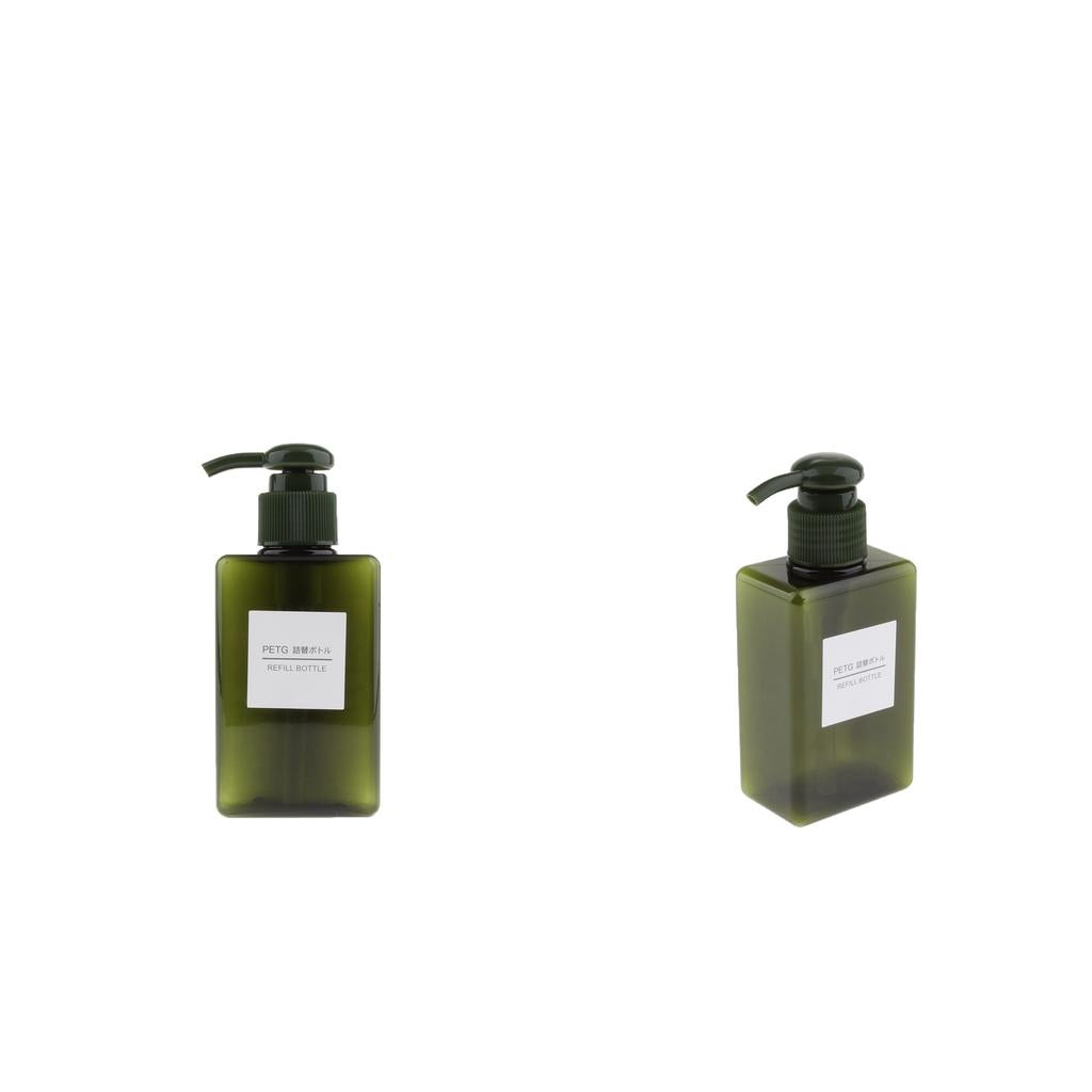 2Pcs Foaming Soap Dispenser Cosmetic Containers Bottle Dark green 150ml