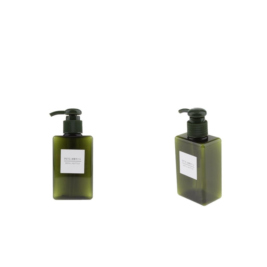 2Pcs Foaming Soap Dispenser Cosmetic Containers Bottle Dark green 150ml