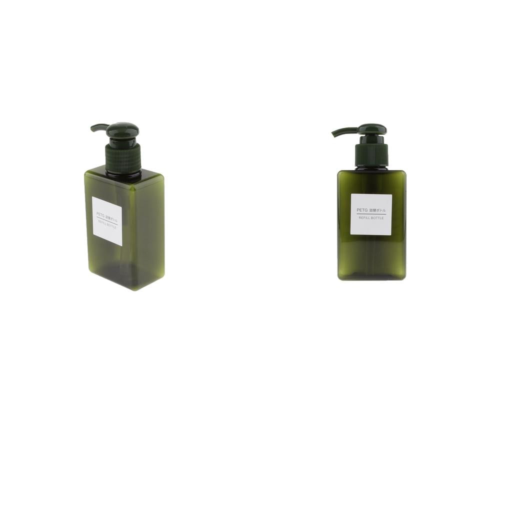 2Pcs Foaming Soap Dispenser Cosmetic Containers Bottle Dark green 150ml