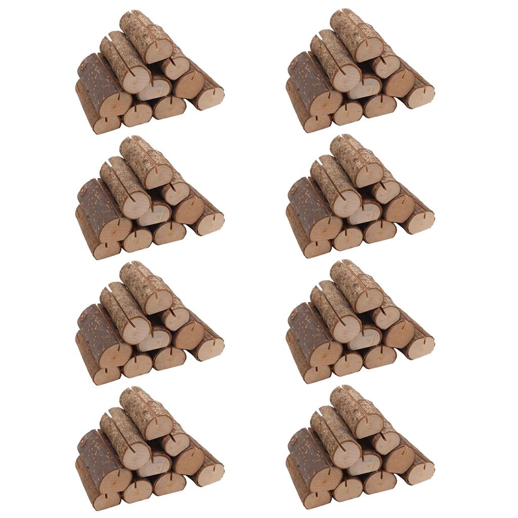 80pcs Rustic Wooden Place Card Holder Party Wedding Table Name Card Holder
