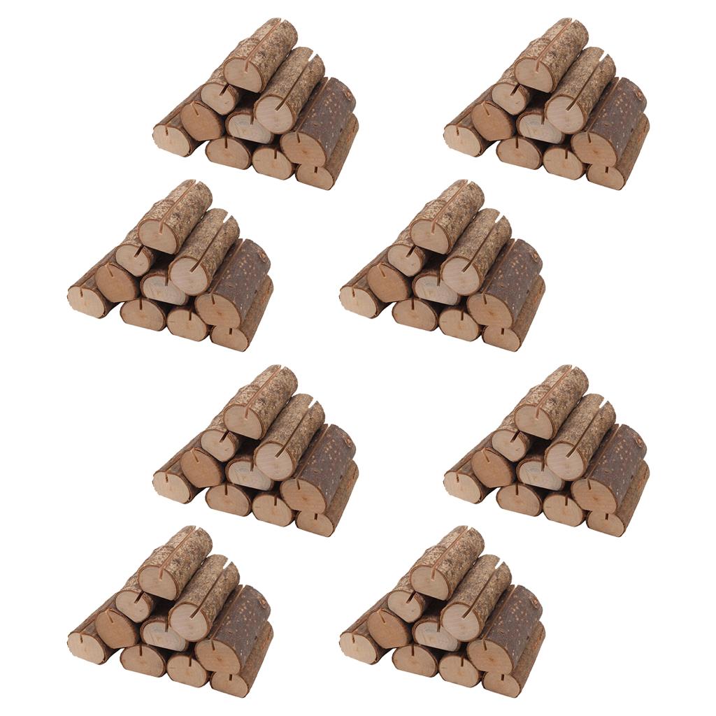 80pcs Rustic Wooden Place Card Holder Party Wedding Table Name Card Holder